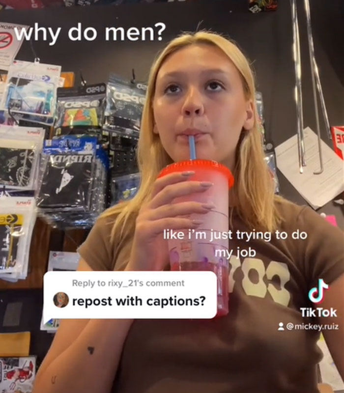 Young Woman Films Her Customer's Cringy Attempts To Hit On Her At Work Despite Her Not Being Interested, Goes Viral