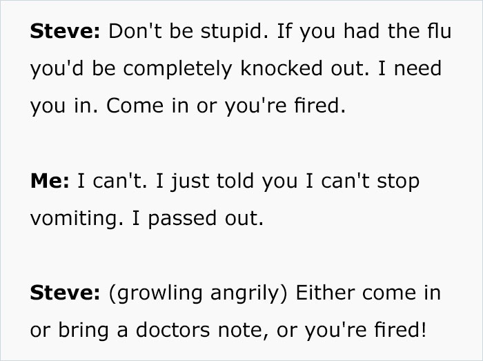 Doctor Writes "The Most Passive-Aggressive Note" To Sign Off An Employee For 2 Weeks Instead Of 2 Days After Her Jerk Manager Illegally Threatens To Fire Her