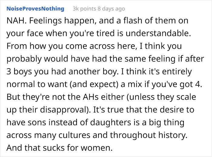 Dad Of 3 Girls Shows A Moment Of Disappointment When His 4th Daughter Is Born - His Mother Calls Him 'Misogynistic'