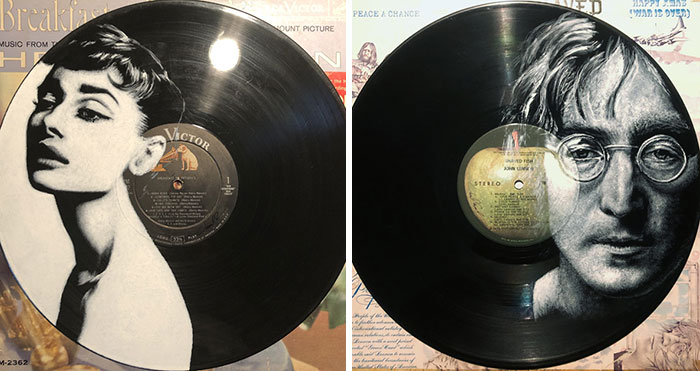 I Paint Portraits Of Popular Figures On Vinyl Records, Here Are 29 Of Them (New Pics)