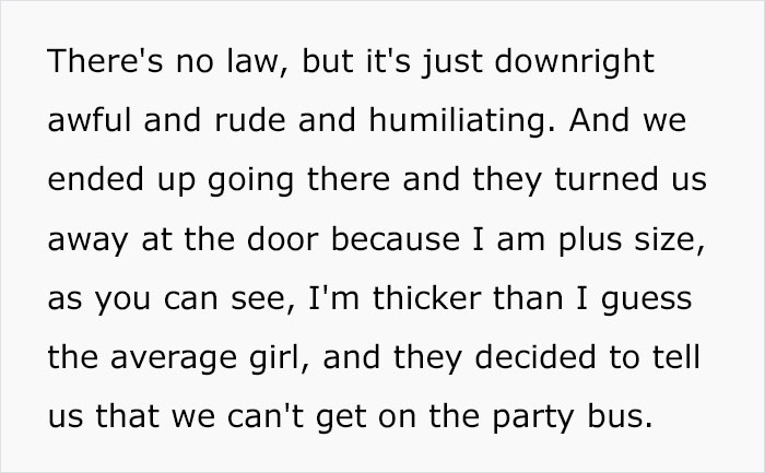 Party Bus Staff Tells Woman She Can't Get In Because She's Plus-Sized, She Exposes The Business That Humiliated Her