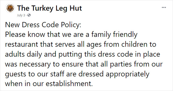 Texas Restaurant Shares Their New Dress Code Policy - Some People Are Upset, Others Say It Was Called For Texas Restaurant Shares Their New Dress Code Policy - Some People Are Upset, Others Say It Was Called For