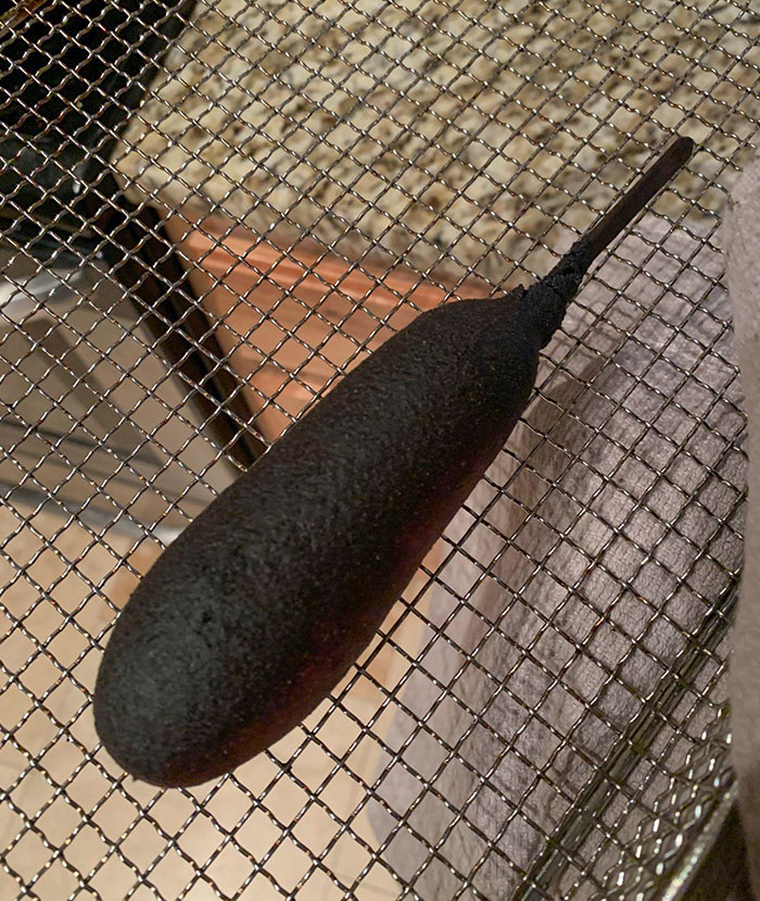 A While Back, I Shared My Pitiful Attempt At Frozen Pizza. Today, I Present To You, My Friend's Pitiful Attempt At A Corn Dog