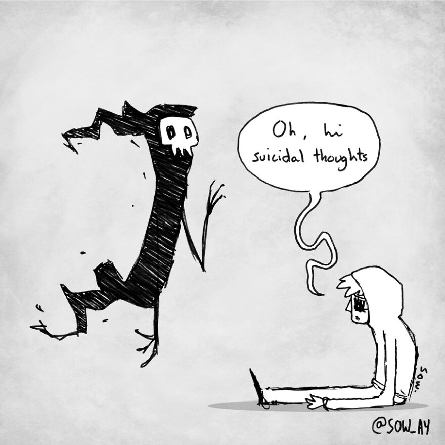 I Illustrate My Darkest Thoughts To Help People Understand What It’s Like To Suffer From Mental Illness (47 Pics)