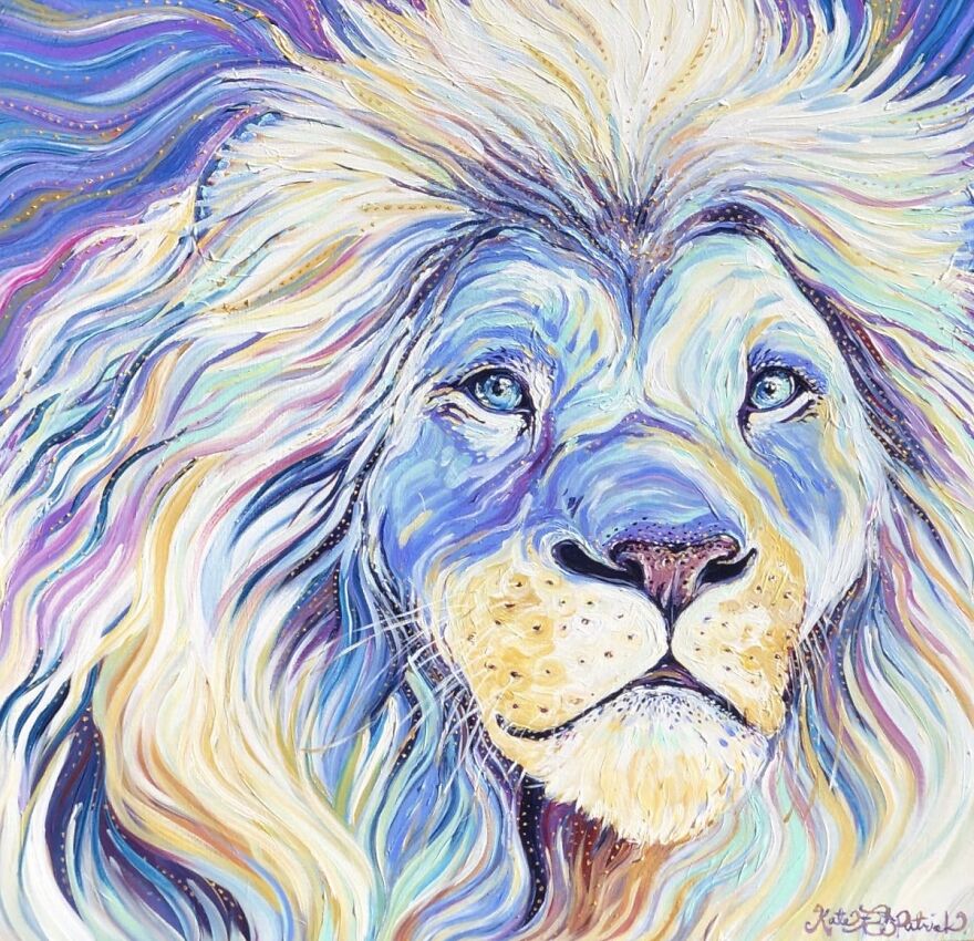 I Paint Magical Wildlife Paintings Using Thick Brush Strokes, Bold Color, And Lots Of Gold Dots.