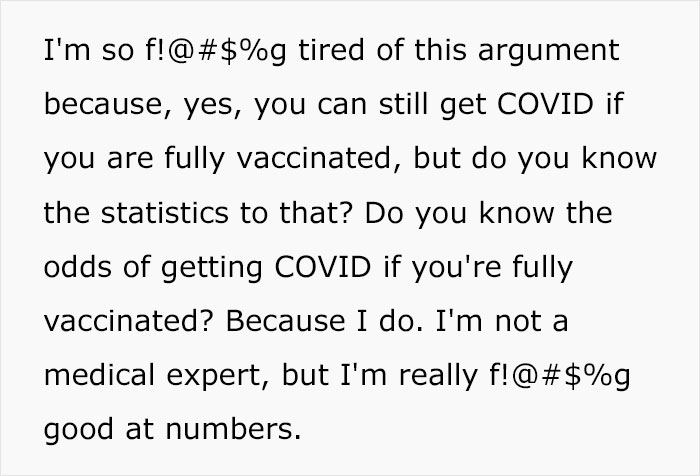 Mom Uses Math To School A Covid Skeptic On The Odds Of Surviving Covid With And Without A Vaccine Mom Uses Math To School A Covid Skeptic On The Odds Of Surviving Covid With And Without A Vaccine