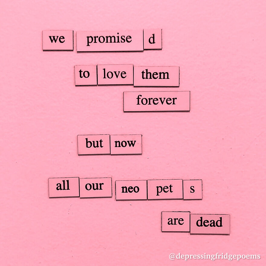 I Write Sad Fridge Magnet Poems To Bum Out My Friends