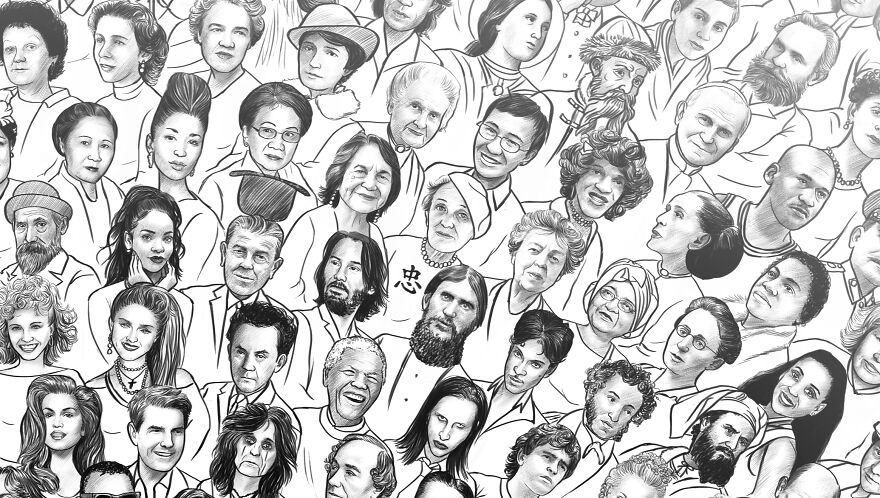 Here Are My 1001 Portraits That I Drew By Hand One By One In Almost A Year