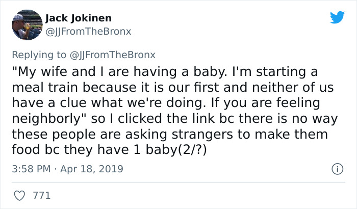 Entitled Couple Wants Neighbors To Cook For Them And Do Their Housework Because They Are Having A Baby, Get Slammed On Twitter Entitled Couple Wants Neighbors To Cook For Them And Do Their Housework Because They Are Having A Baby, Get Slammed On Twitter