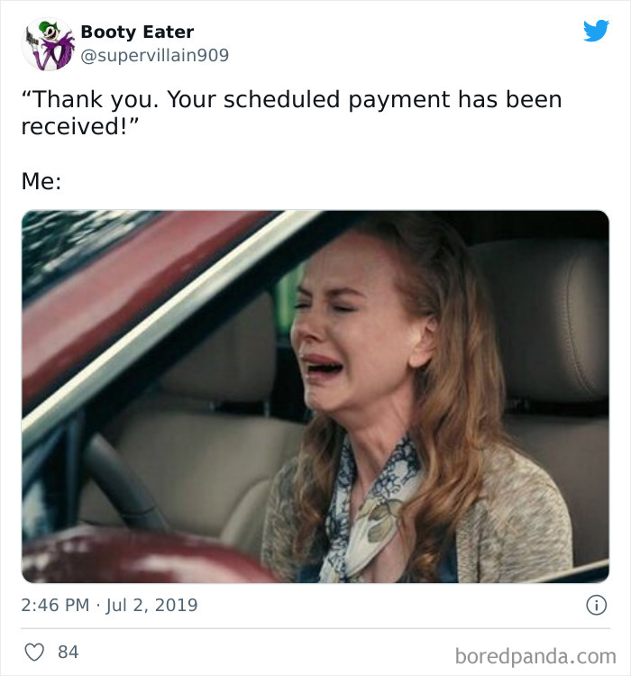 Your scheduled payment has been received meme