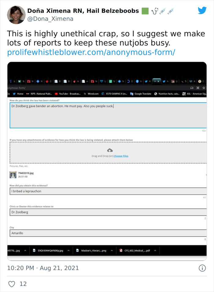 People Are Fighting Texas' Abortion Laws By Spamming The Anti-Abortion Tip Line Website In Masterful Ways People Are Fighting Texas' Abortion Laws By Spamming The Anti-Abortion Tip Line Website In Masterful Ways