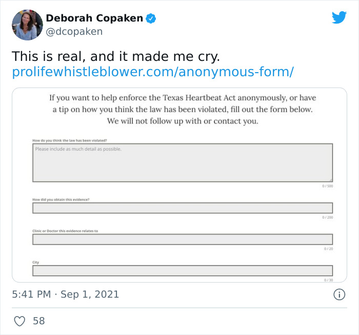 People Are Fighting Texas' Abortion Laws By Spamming The Anti-Abortion Tip Line Website In Masterful Ways