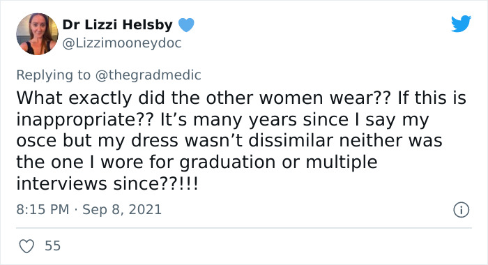 Med Student Was Penalized By Examiners For 'The Most Inappropriate Dress They Had Ever Seen' Med Student Was Penalized By Examiners For 'The Most Inappropriate Dress They Had Ever Seen'