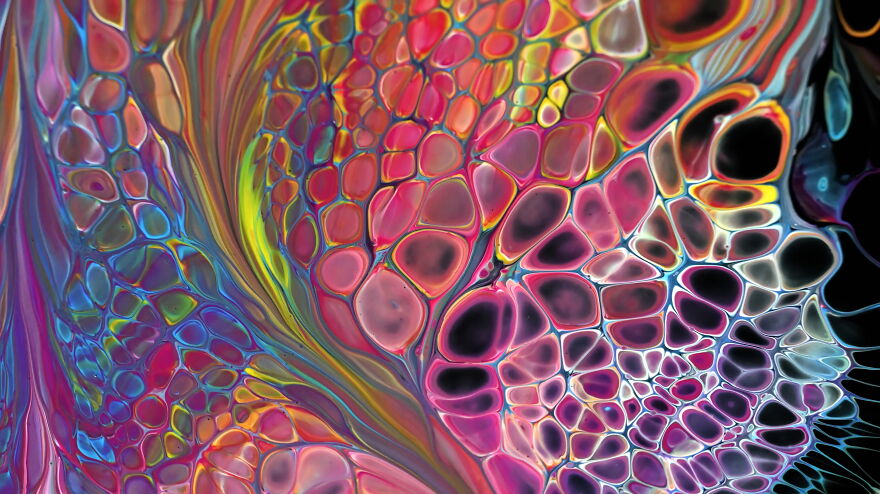 Gorgeous Cells With Funnel And Marble ~ Acrylic Pouring ~ Fluid Painting For Beginners