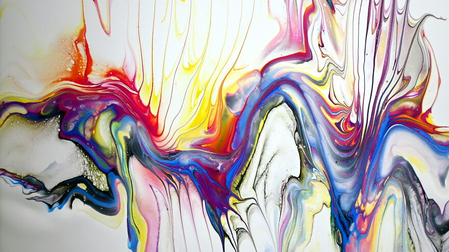 Interesting Results With Two Acrylic Pouring Techniques ~ Fluid Art Painting ~ Modern Art