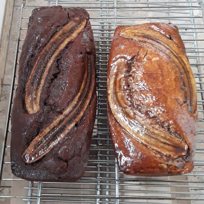 My Vegan Banana Bread - Dark With Walnuts Or Blond With Chocolate Bits