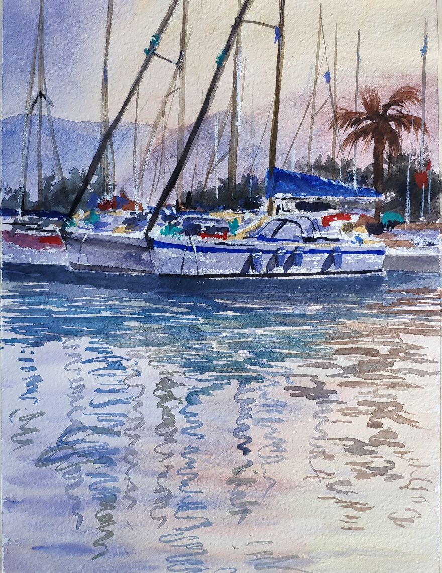 50 Shades Of Blue In Watercolor