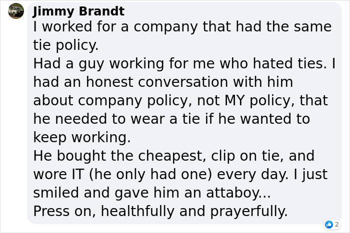 “Wear A Tie? Sure Thing”: Employee Finds A Way To Maliciously Comply With Company’s Ridiculous Dress Code “Wear A Tie? Sure Thing”: Employee Finds A Way To Maliciously Comply With Company’s Ridiculous Dress Code