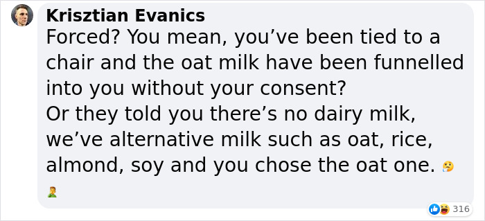 Customer Rates A Vegan Café With One Star Because They Didn't Have 'Normal' Milk, The Owner Replies With A Witty Comeback Customer Rates A Vegan Café With One Star Because They Didn't Have 'Normal' Milk, The Owner Replies With A Witty Comeback