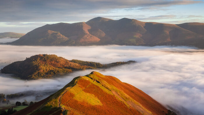 Cloud Inversion Over Derwent Water, In The Lake District, UK.