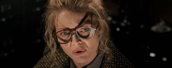 Batman Returns, 1992: Selina's Eyeglasses Shadow Project The Catwoman Mask On Her Face