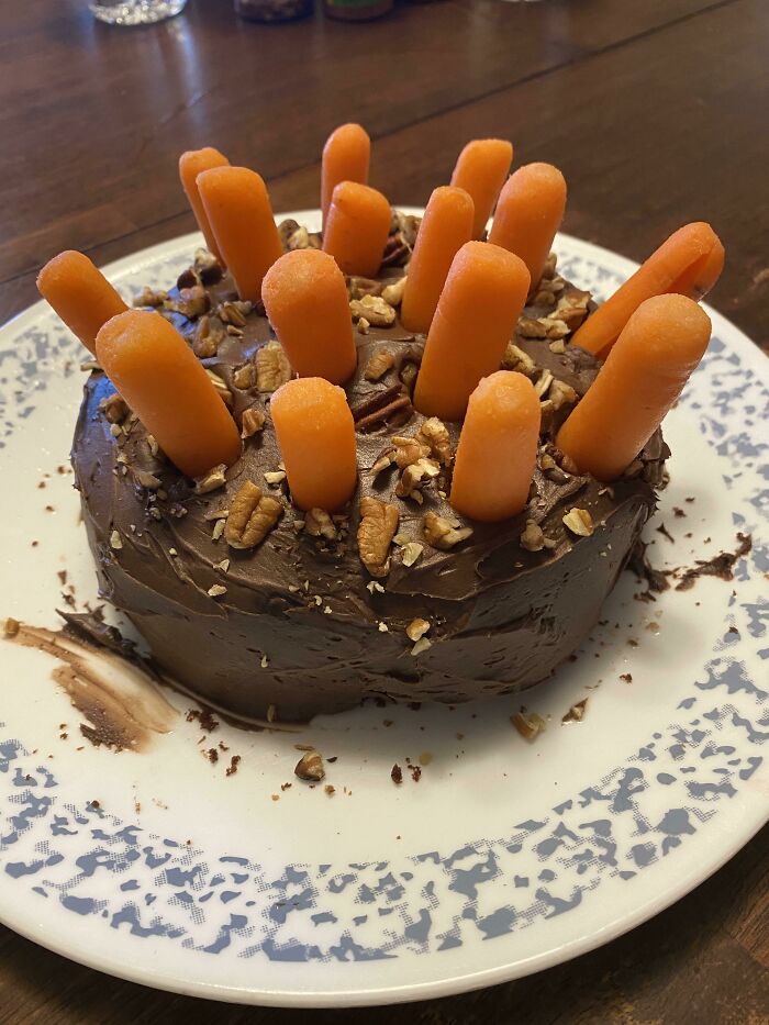My Mom Asked What Kind Of Cake I Wanted For My Birthday, I Said “Carrot Cake” And I Got Exactly What I Asked For. Well Played Mom