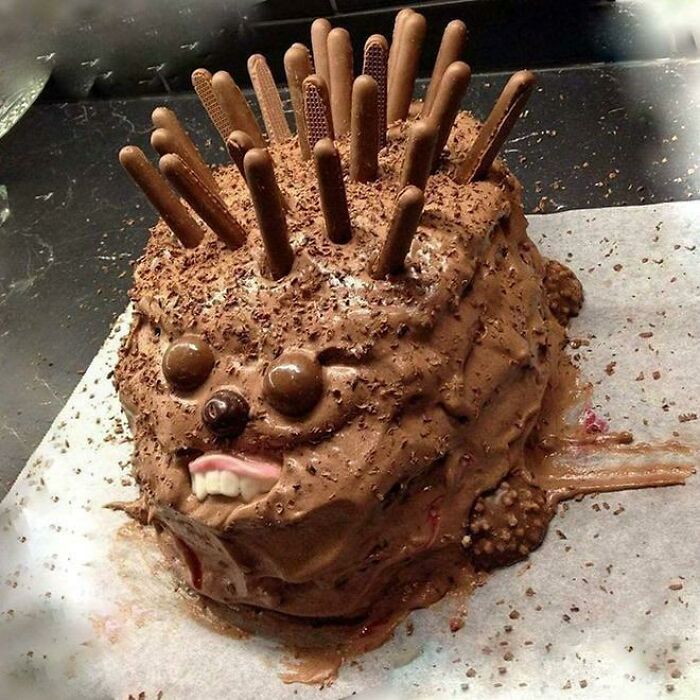Blursed Hedgehog Cake