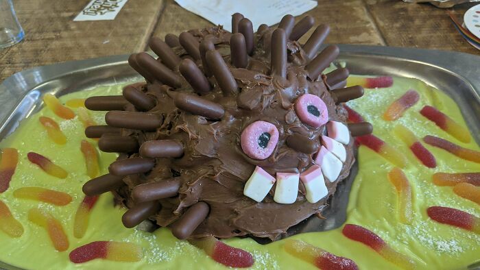You Might Remember The Fabulously Terrifying Hedgehog Cake I Made For A Mate A Few Months Ago. Today She Hedgehog Caked Me Back