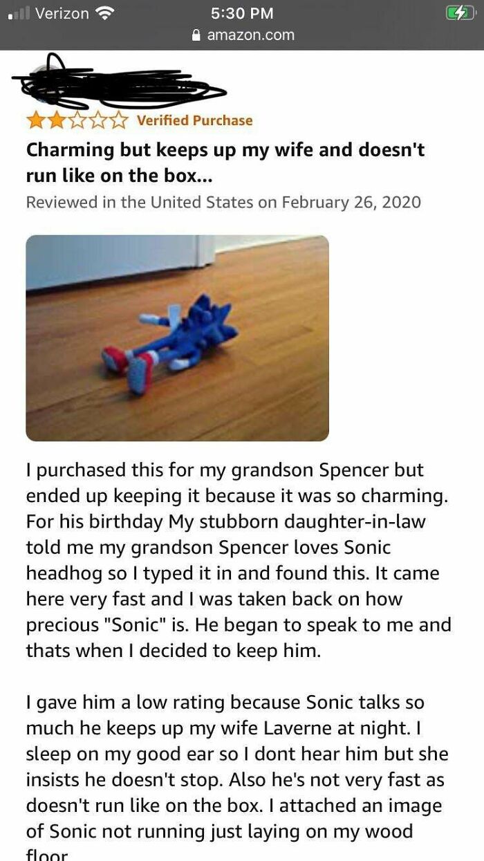 Found Many Weird Review Gems While Searching For Sonic Merch, This Is Probably The Best One.