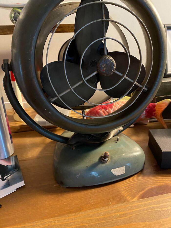 My Old Desk Fan From The 50’s I Think, Has Two Settings And Runs Incredibly Smooth