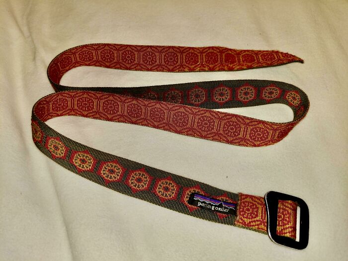 Ohh, We're Doing Reversible Cloth Belts Now? I've Been Waiting For This. Patagonia, Purchased Summer Of '93. I Wear It Most Days