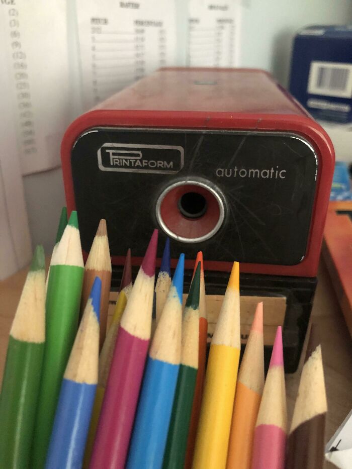 If Only I Could Find A Pencil Sharpener Like This One. My Dad Has Had It In His Office Since The Early 90s (If Not Before). As A Teacher, I’m In Awe. They Don’t Make Them Like This Anymore