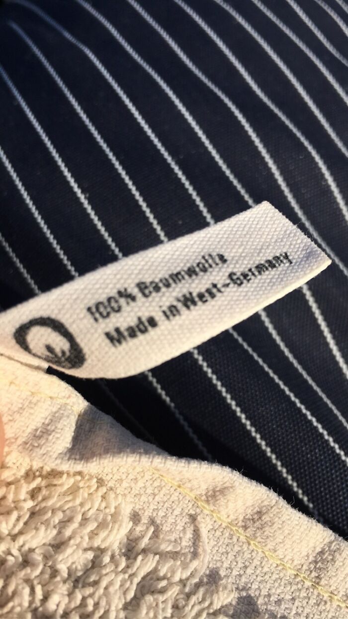 My Towel That I'm Still Using Today Was Made In West Germany, Making It At Least 32 Years Old