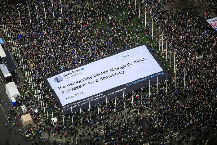 A Banner At The Pro-Eu March In London Where One Million People Have Turned Out To Protest