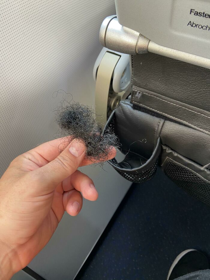 “We Sterilize Every Flight” But Apparently Do Not Remove Human Hair From A Cup Holder, Do We, Jetblue?