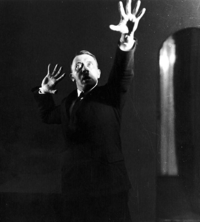 Hitler Rehearsing A Speech In Front Of A Mirror, Taken By His Personal Photographer Heinrich Hoffman, 1925