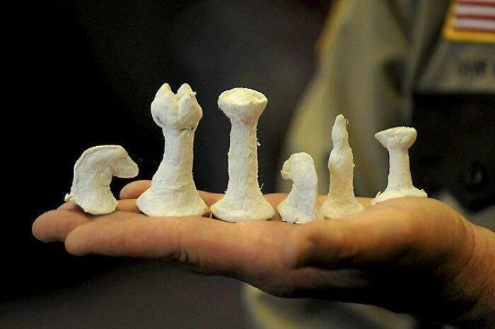 Toilet Paper, Toothpick And Toothpaste Chess Pieces