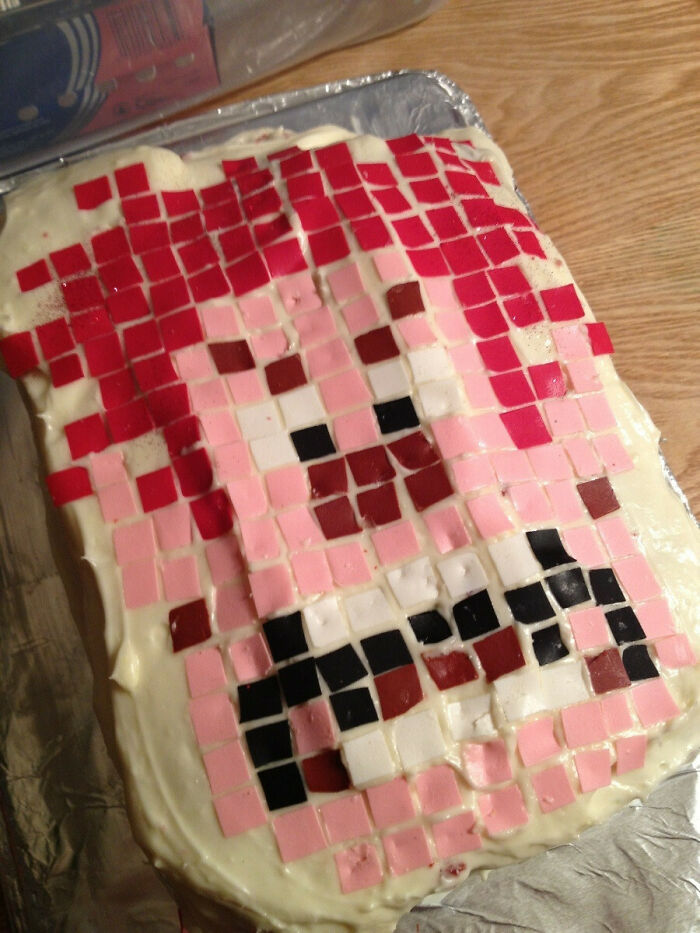 My Feeble Attempt At A Wreck It Ralph Cake By Request Of My 7-Year-Old While He Was Gone Watching The Movie For His B-Day