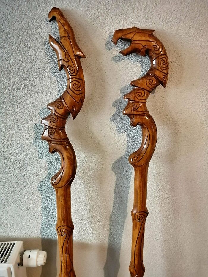 Staff Of Destruction vs. Dragon Priest Staff. My Recent Projects Inspired From The Video Game Skyrim