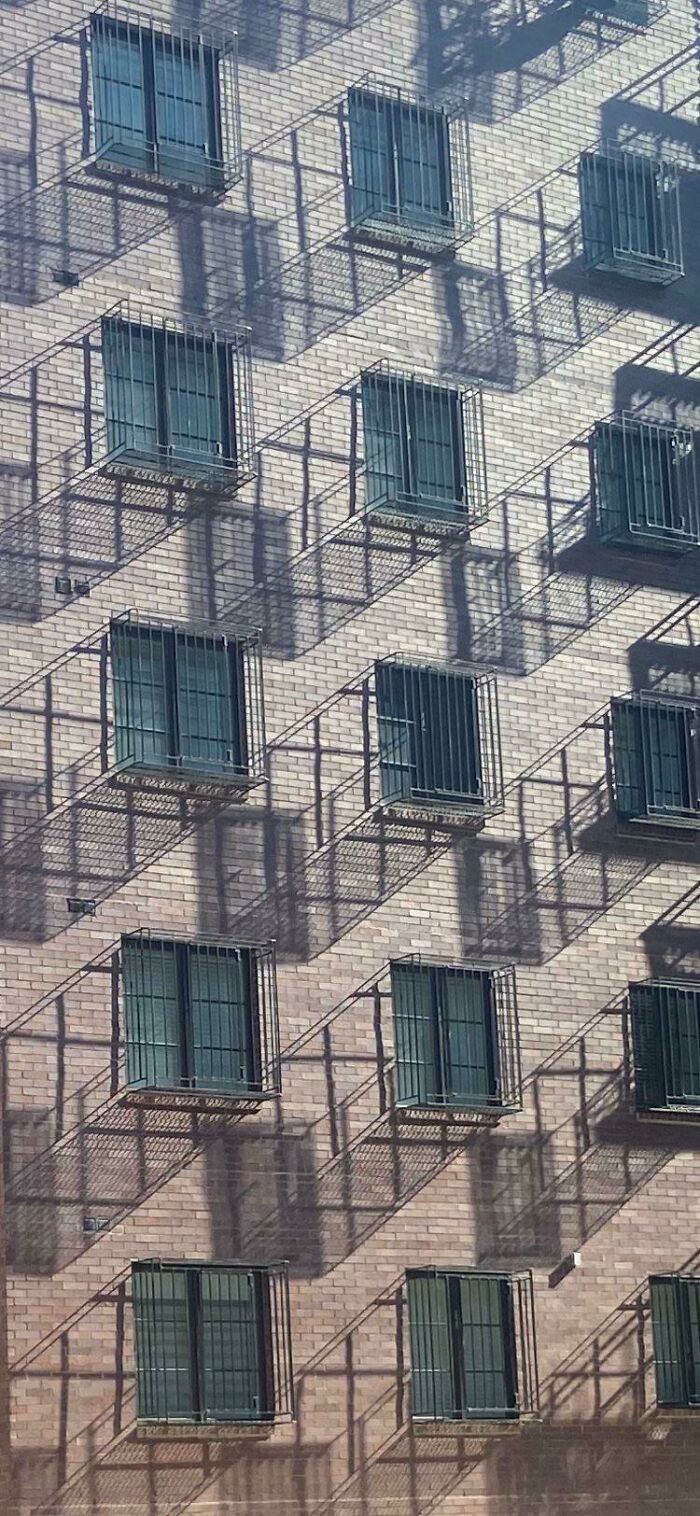 The Shadows From These Window Cages Create A 3D Effect