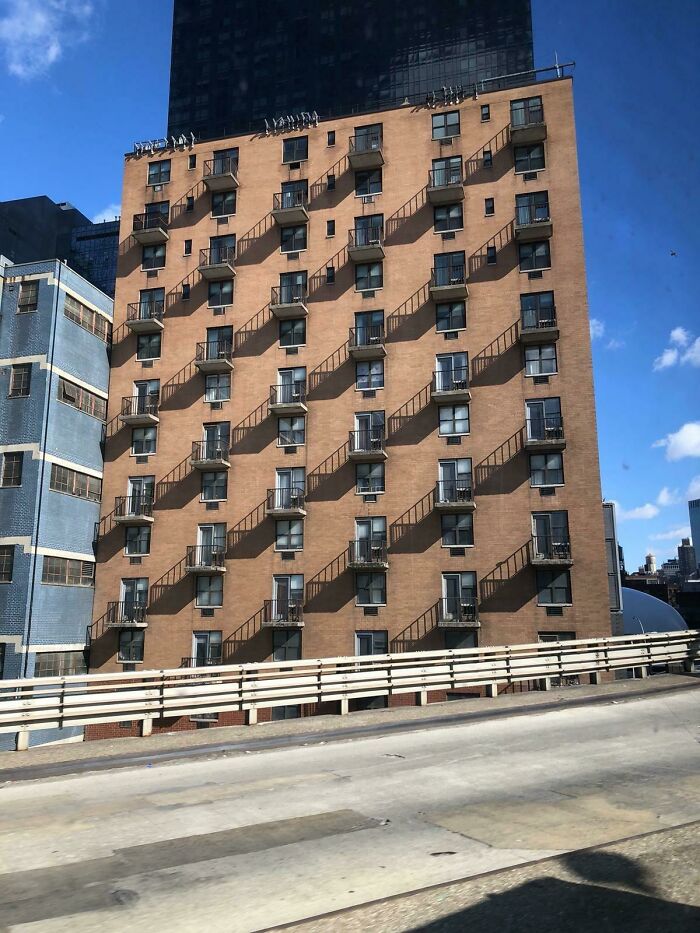 The Shadows Cast From The Balconies Of This Building