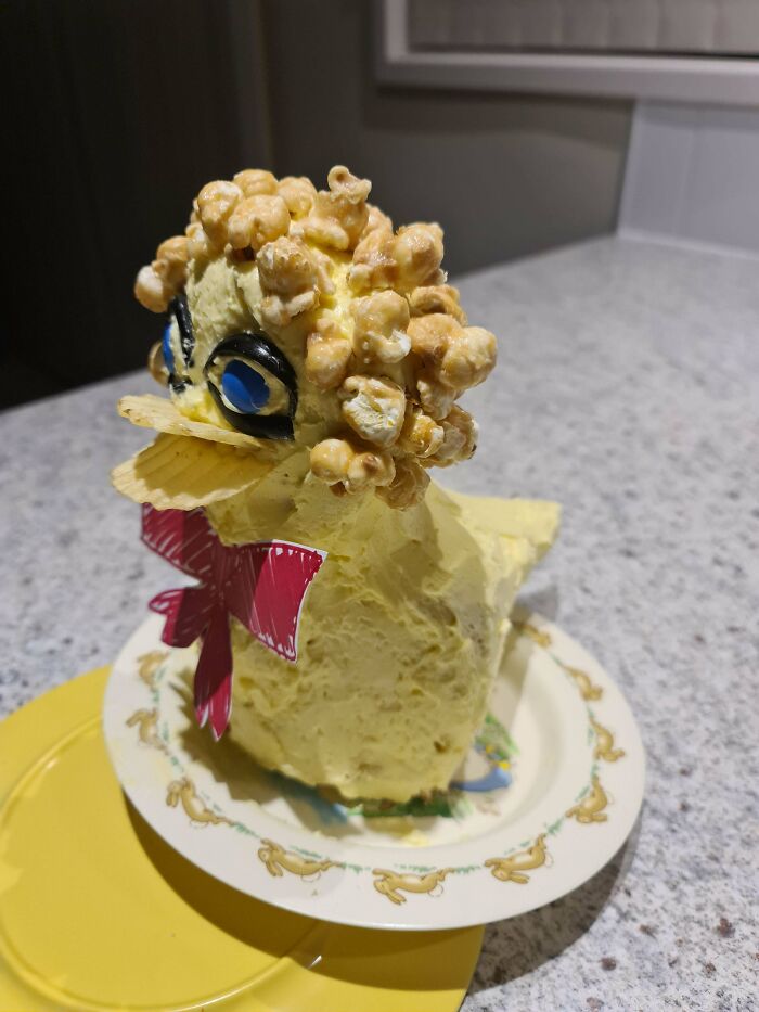 It Was My Son's Birthday On The Weekend. All He Wanted Was A Duck Cake. Looks Great On Angle, But Front On Its Nightmare Fuel