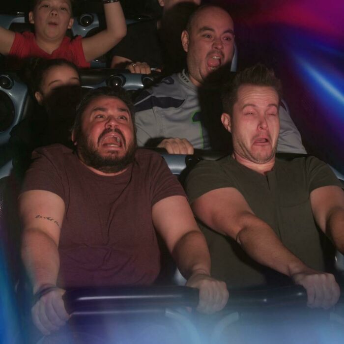 My Friend And I Randomly Decided To Take Edibles And Go To Disneyland. We Took Funny Photos On Every Ride We Could. This Is My Favorite