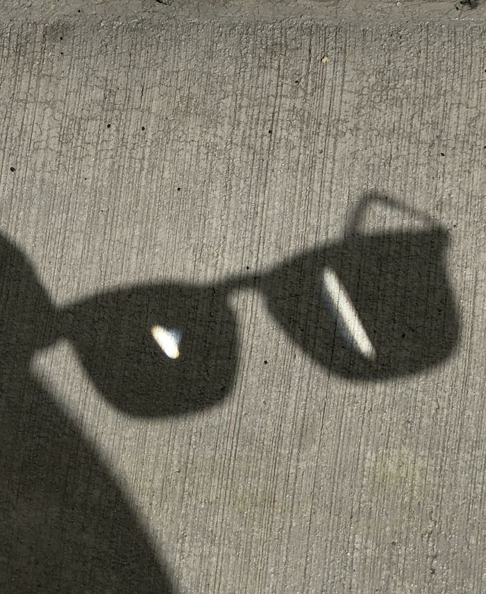 The Shadow Of My Sunglasses Shows The Difference In Prescription Of My Eyes