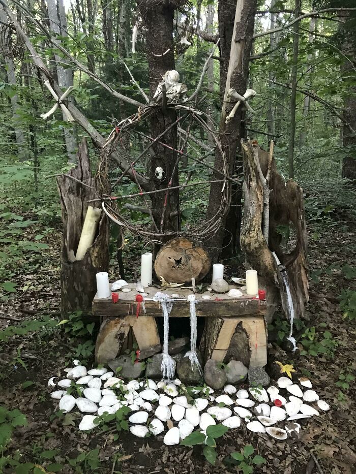 Found This While Walking My Dog In The Woods. Someone Put Alot Of Time Into Making This