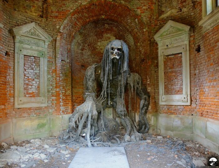Abandoned Movie Prop In A Mausoleum. Poland