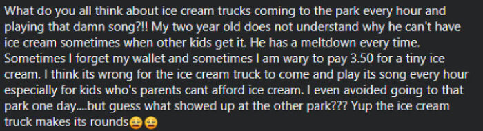 A Mom Was Mad That An Ice Cream Truck Was Trying To Make Money? No One In The Comments Were Supporting Her