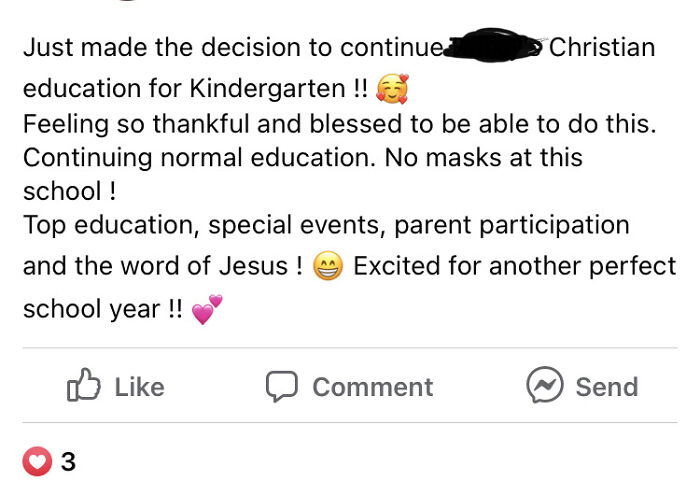 Imagine Being Excited About Your Child’s School Not Enforcing Masks, In A County Where There Is A Mask Mandate