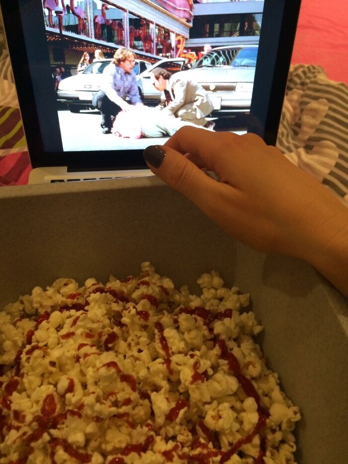 My Friend Puts Ketchup On Her Popcorn. Ketchup, On Her Popcorn