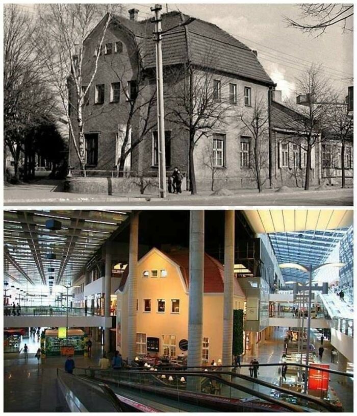 Lithuania. Kaunas. Street Then And Now.